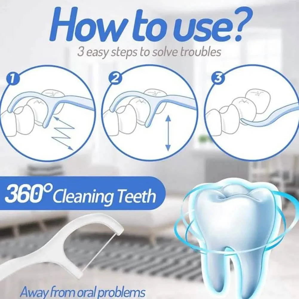 Lot de 10 : Boîtier de voyage pour fil dentaire-Cure-dents en fil dentaire