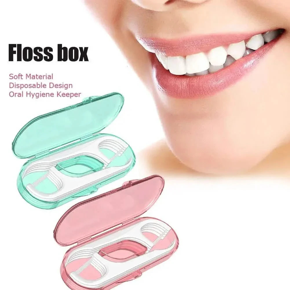 Lot de 10 : Boîtier de voyage pour fil dentaire-Cure-dents en fil dentaire