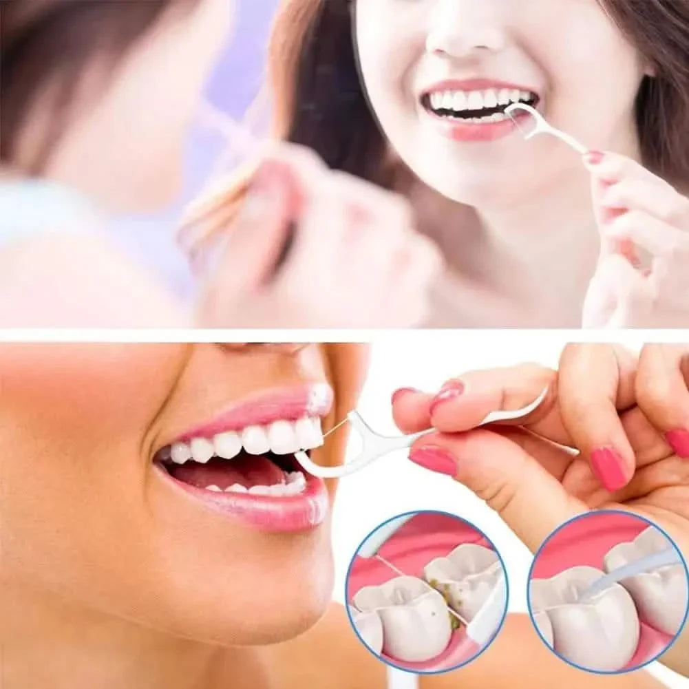 Lot de 10 : Boîtier de voyage pour fil dentaire-Cure-dents en fil dentaire