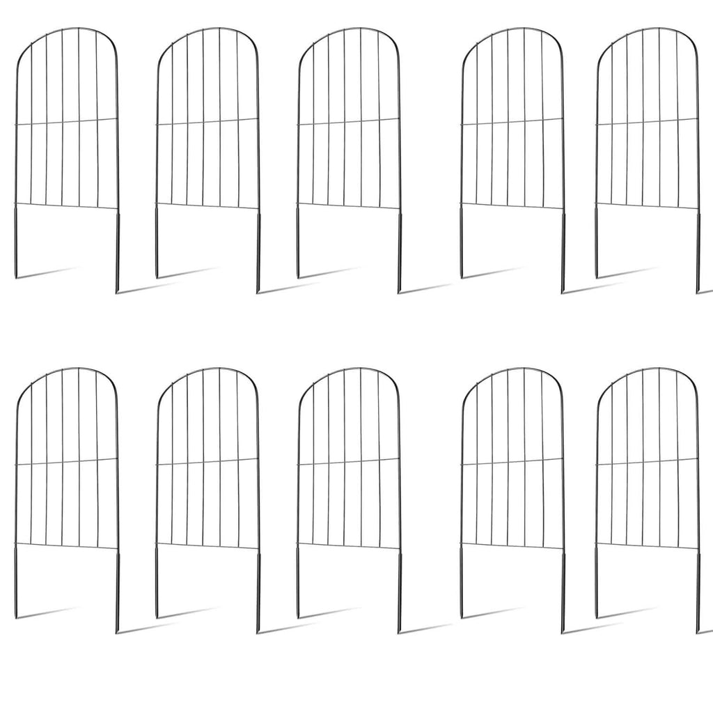 Lot de 10: Clôture de jardin décorative en fil de fer arche, antirouille
