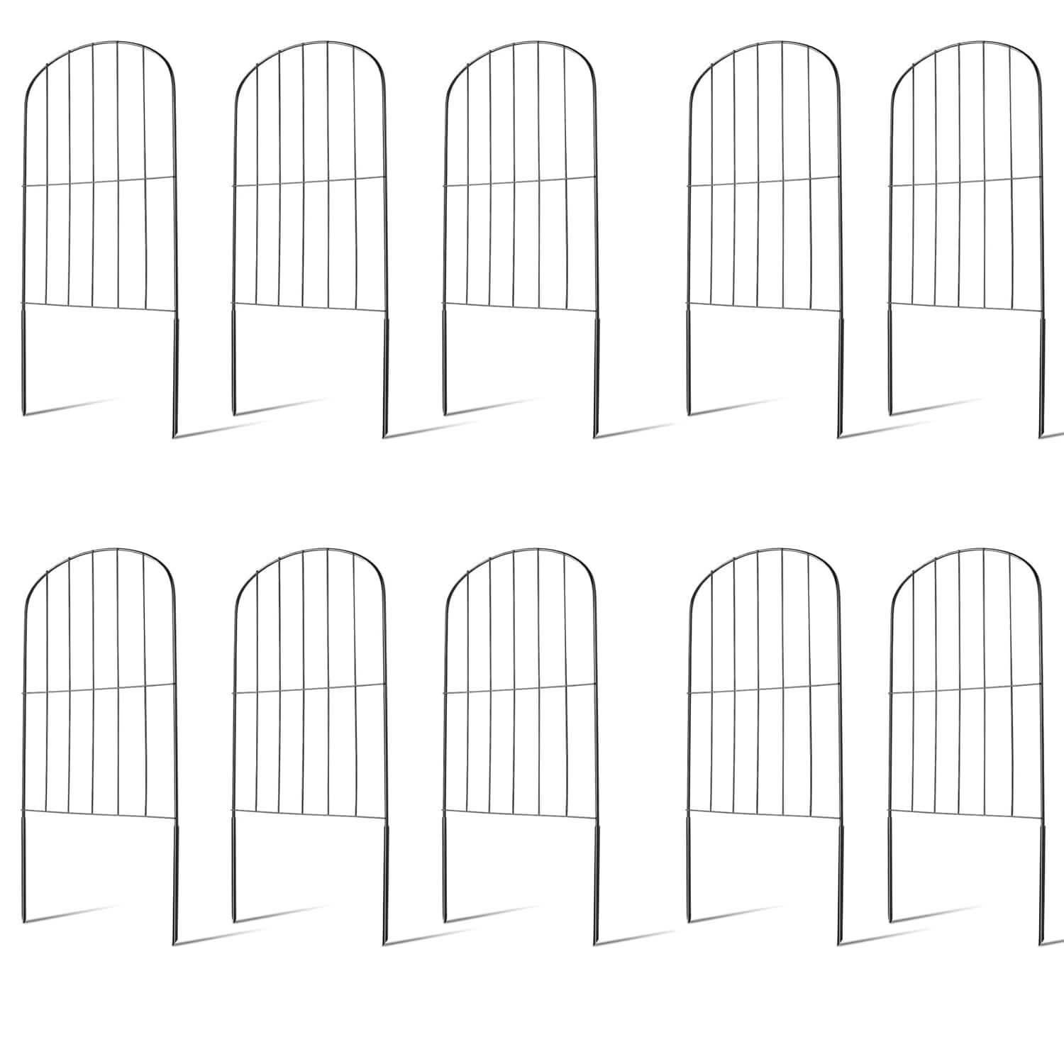 Lot de 10: Clôture de jardin décorative en fil de fer arche, antirouille