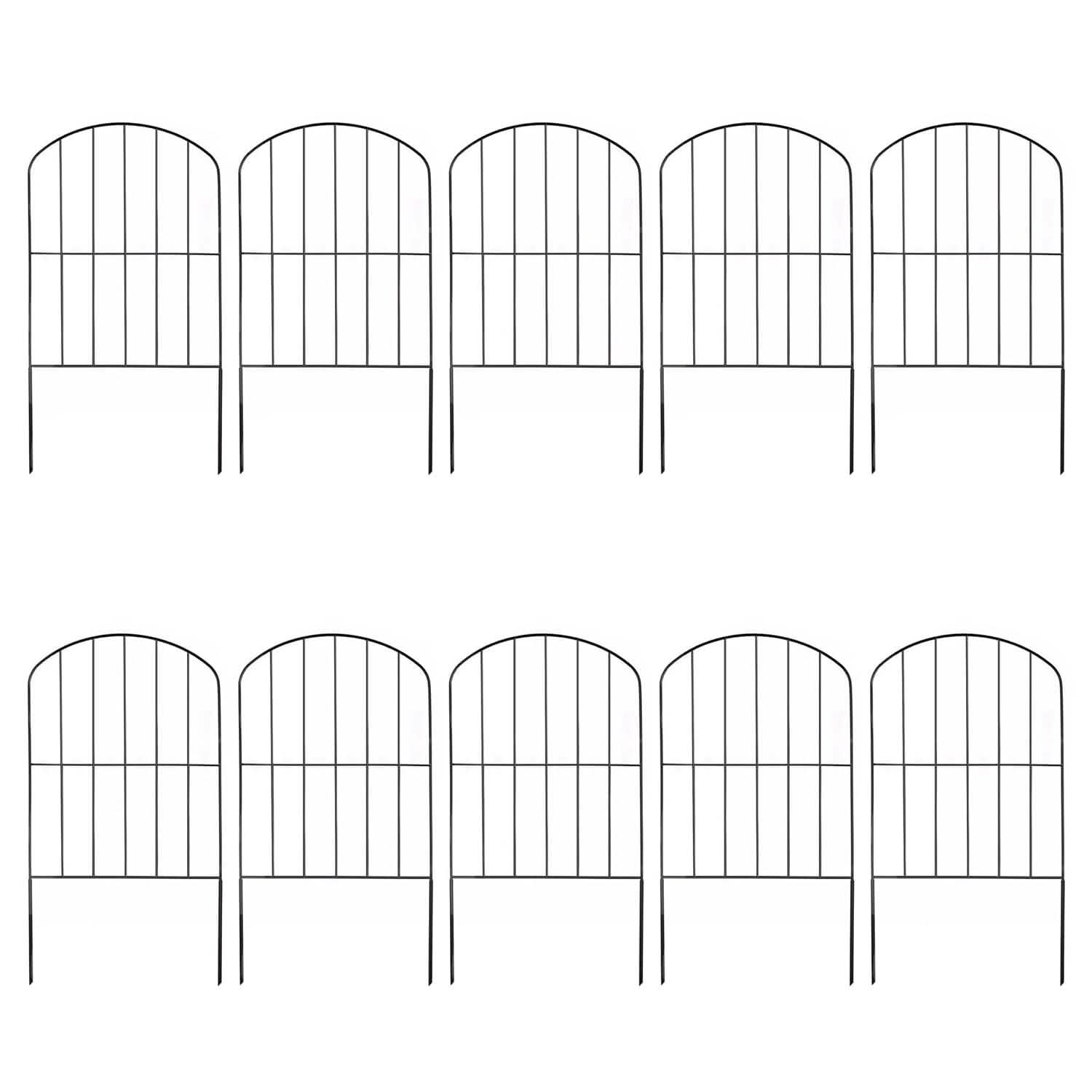 Lot de 10: Clôture de jardin décorative en fil de fer arche, antirouille