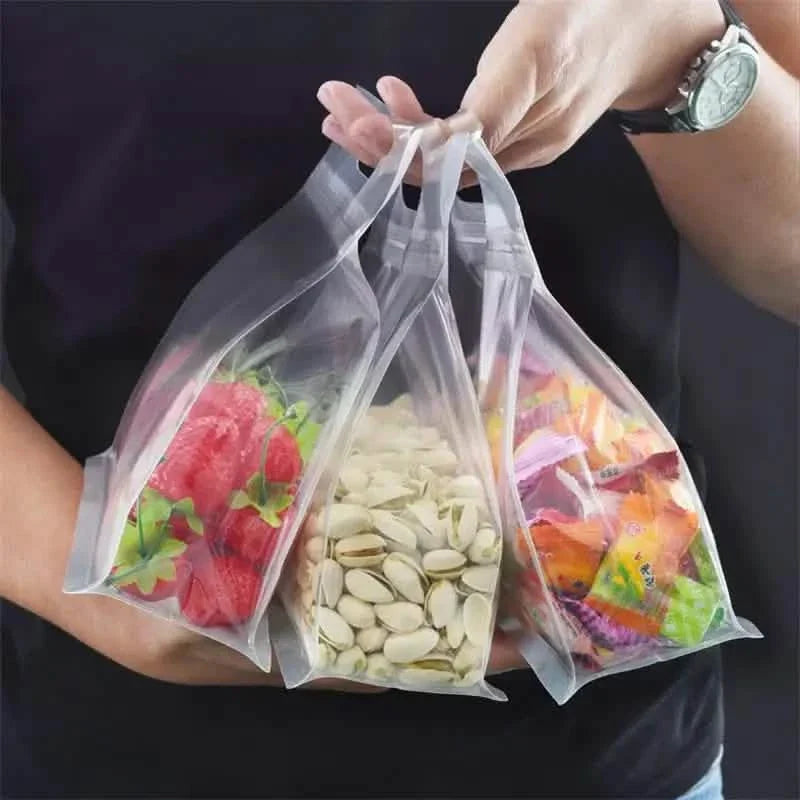 Lot de 10 : Sacs de conservation alimentaire réutilisables en silicone étanches