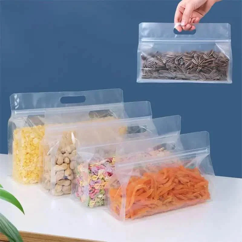 Lot de 10 : Sacs de conservation alimentaire réutilisables en silicone étanches