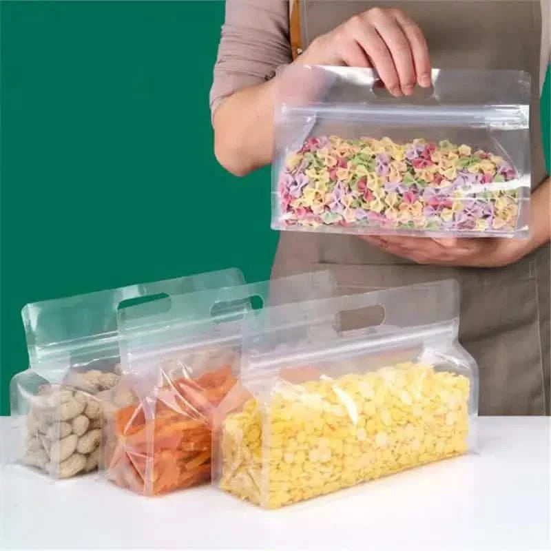 Lot de 10 : Sacs de conservation alimentaire réutilisables en silicone étanches