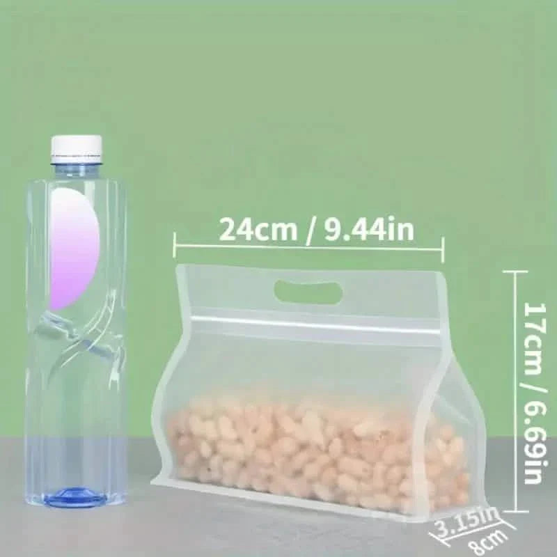 Lot de 10 : Sacs de conservation alimentaire réutilisables en silicone étanches
