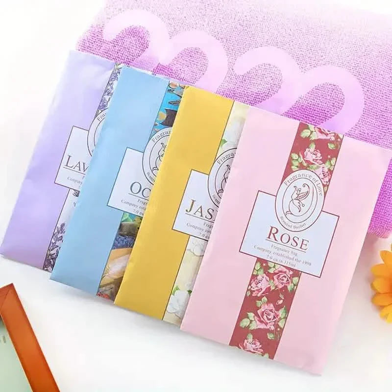 Lot de 10: Sachets parfumés pour Tiroirs et Placards, Désodorisants avec Cintre pour la Maison