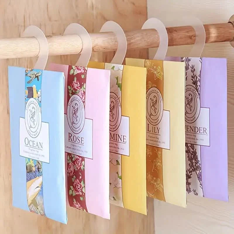 Lot de 10: Sachets parfumés pour Tiroirs et Placards, Désodorisants avec Cintre pour la Maison
