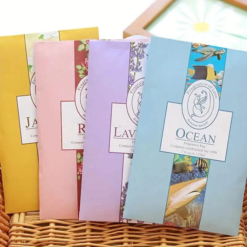 Lot de 10: Sachets parfumés pour Tiroirs et Placards, Désodorisants avec Cintre pour la Maison