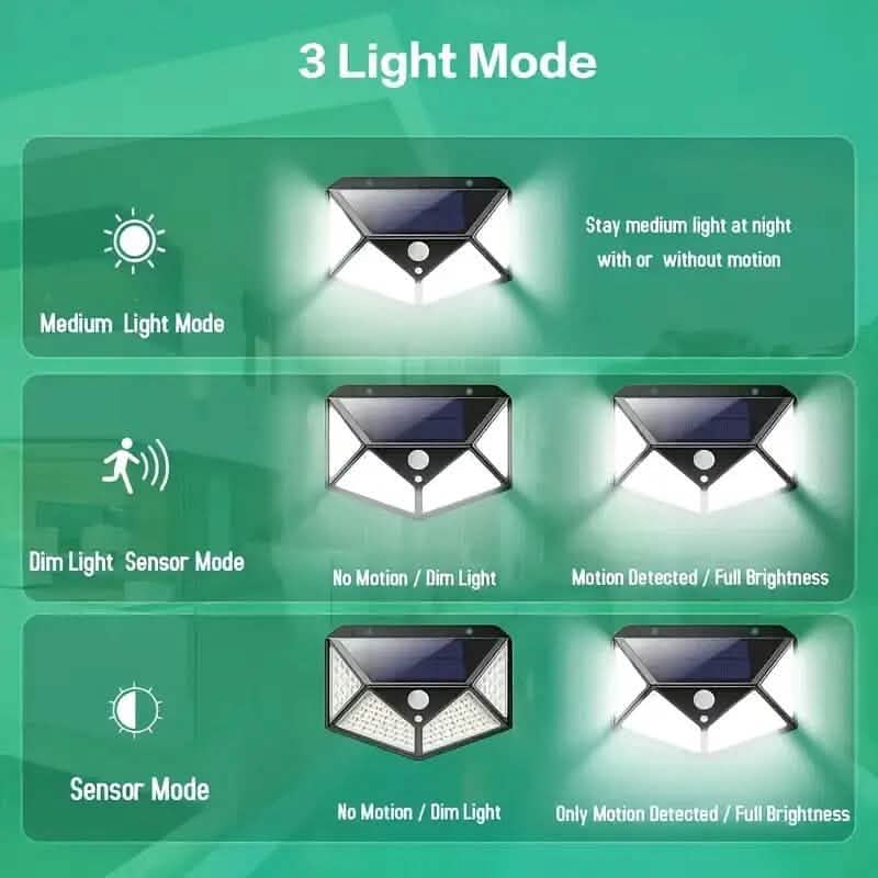 Lampe d'extérieur solaire rechargeable 100 LED