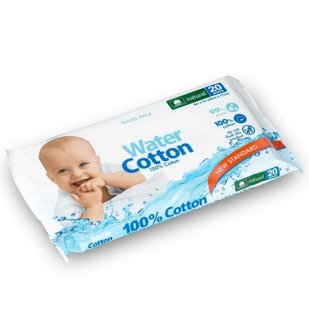 Lingettes Humides 100% Coton Bio - Paquet Voyage 20 Unités