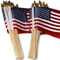 Lot de 100 : Drapeau des États-Unis 4x6 po sur bâton en bois