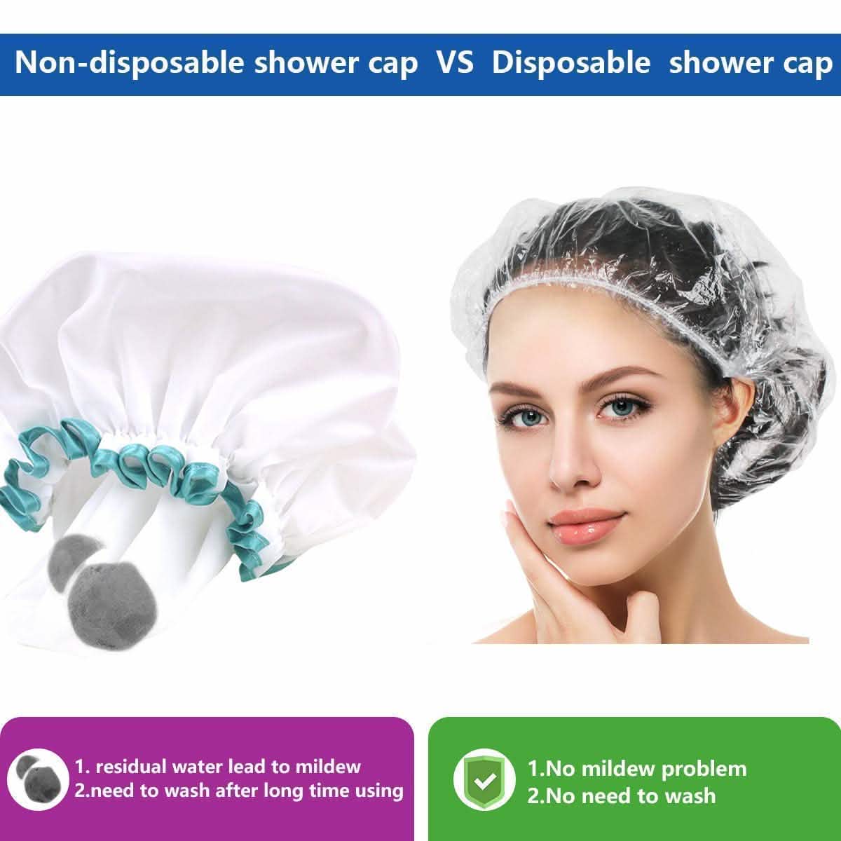 100 pièces : Bonnet de douche jetable
