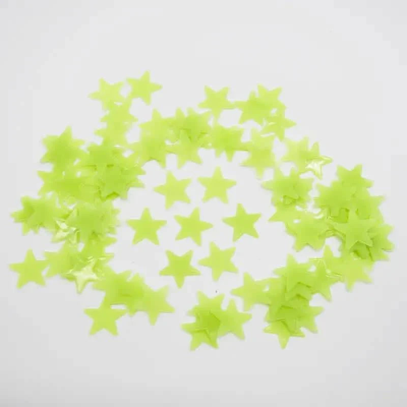 100個セット：暗闇で光る星のウォールステッカー