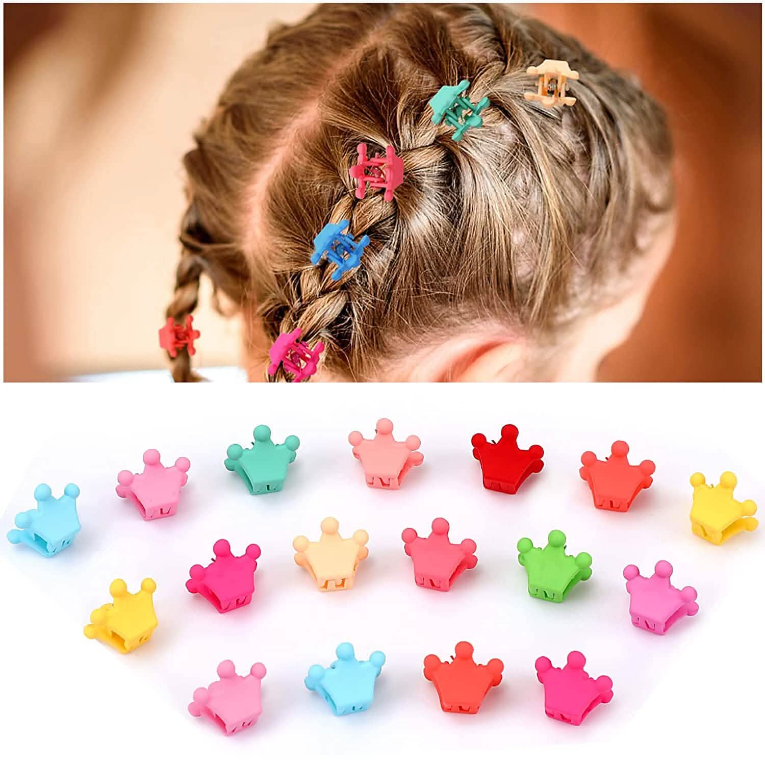 100個セット：滑り止めカラフルミニヘアクロークリップ アクセサリー