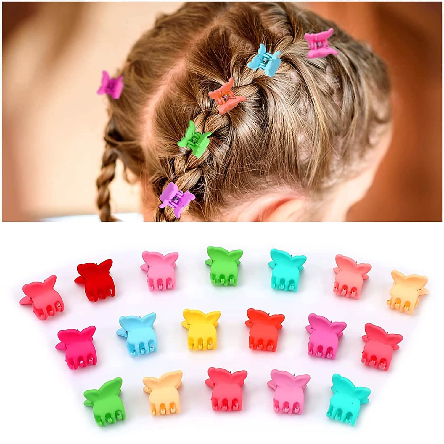 100個セット：滑り止めカラフルミニヘアクロークリップ アクセサリー