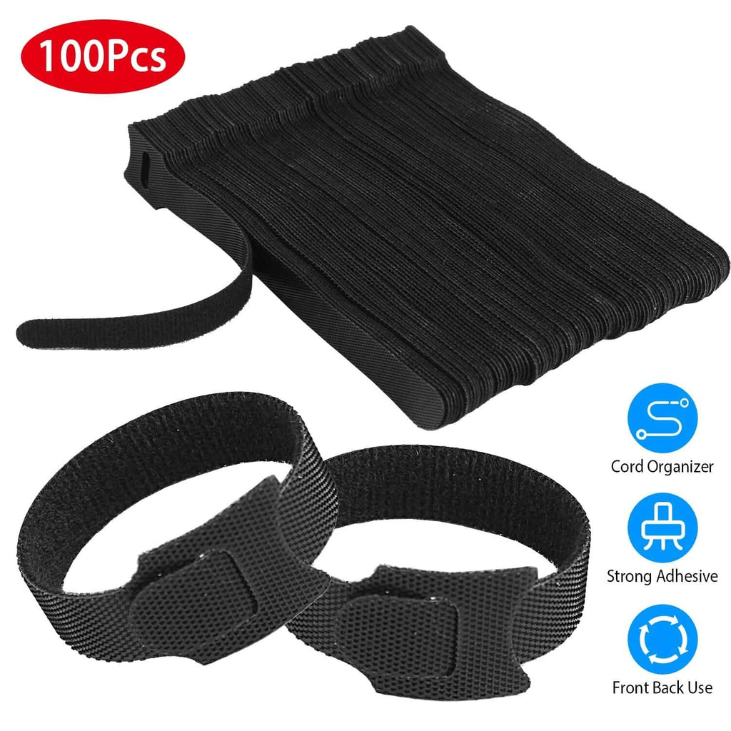 100-Pieces: Reusable Cable Ties 6" Wire Management Holder