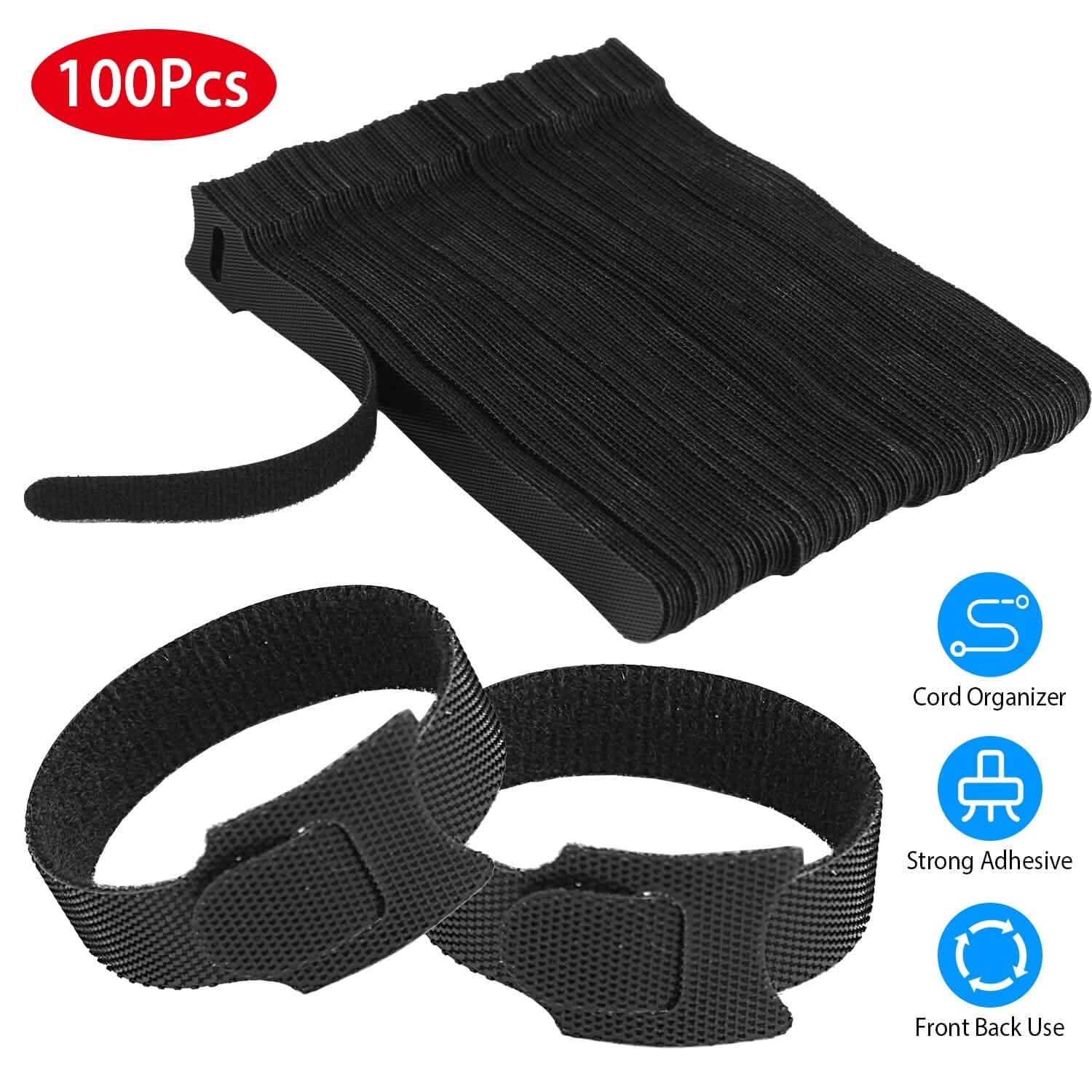 100-Pieces: Reusable Cable Ties 6" Wire Management Holder