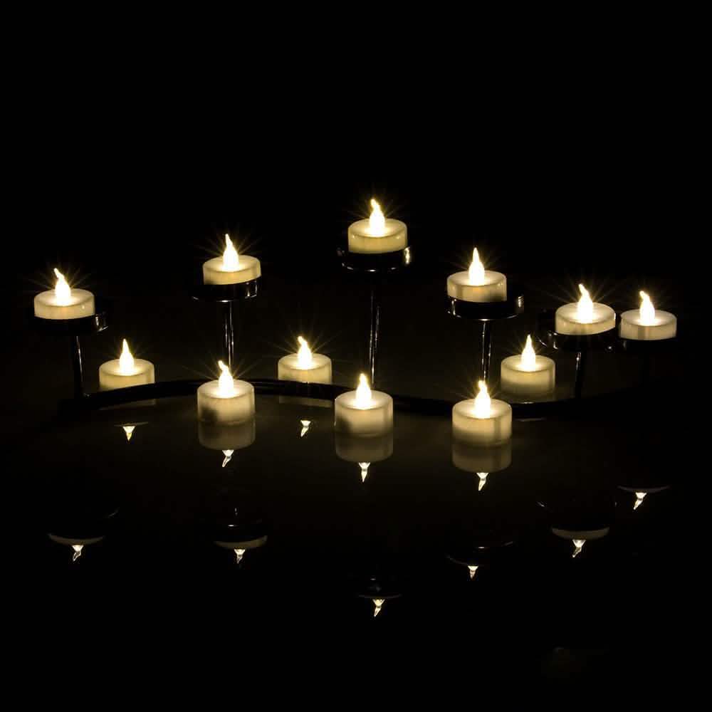 100-Pieces: White LED Candle Tea Light