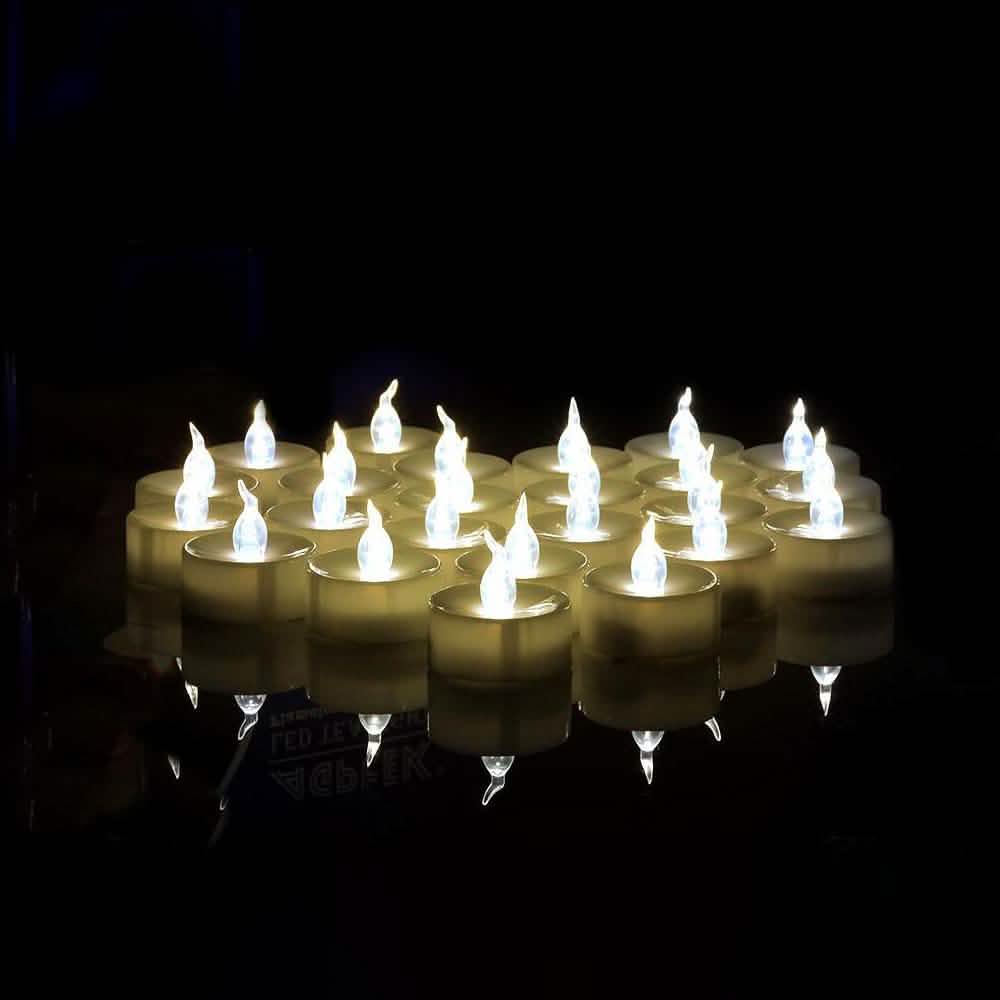 100-Pieces: White LED Candle Tea Light