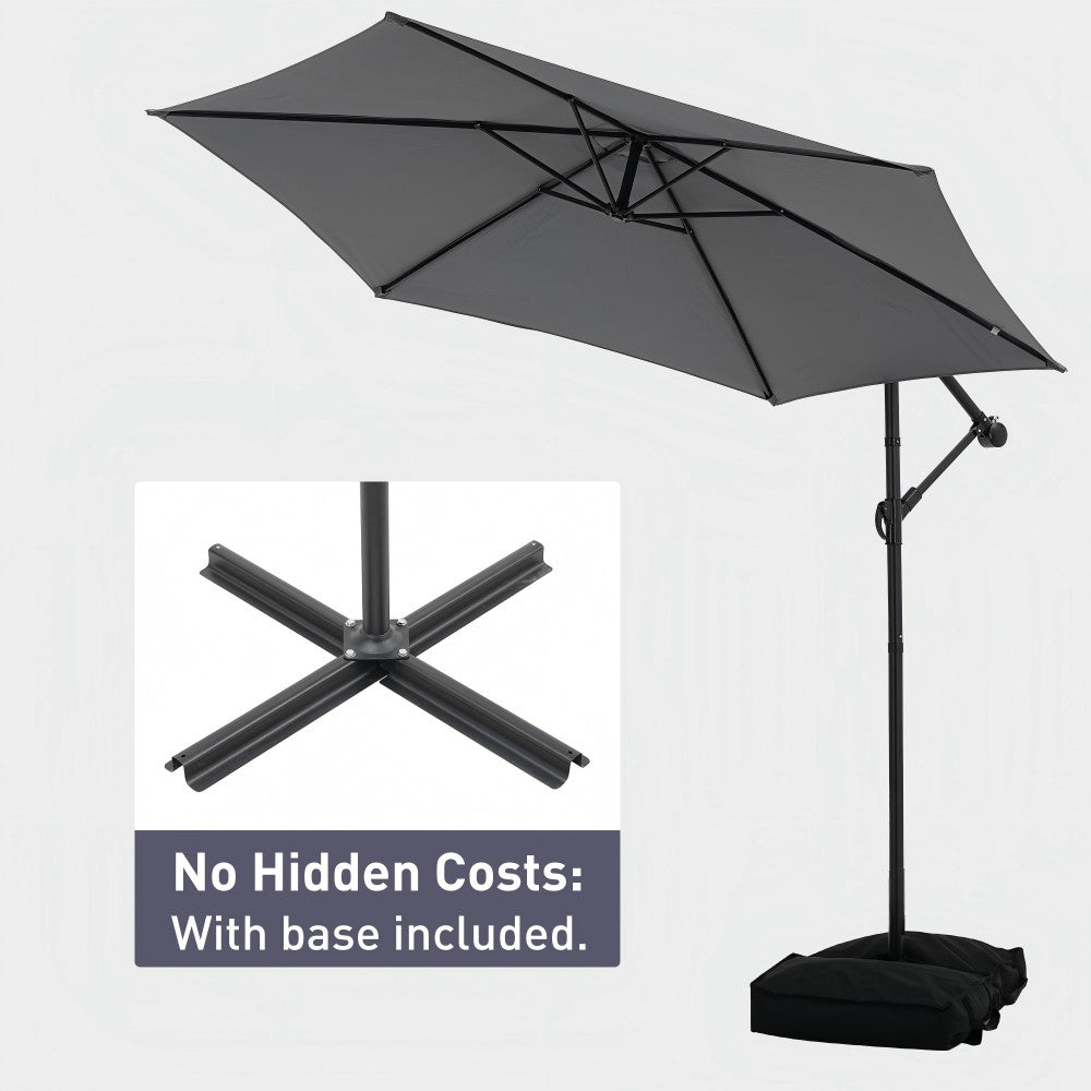 Ainfox 10ft Patio Umbrellas Offset Outdoor Umbrella Cantilever Hanging Umbrellas