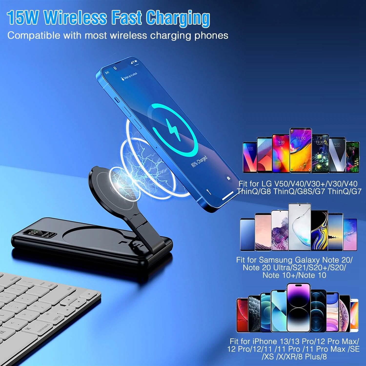 1000 mAh Wireless Foldable Power Bank