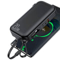 10000mAh ポータブル充電器 USプラグ付き 3本内蔵ケーブル