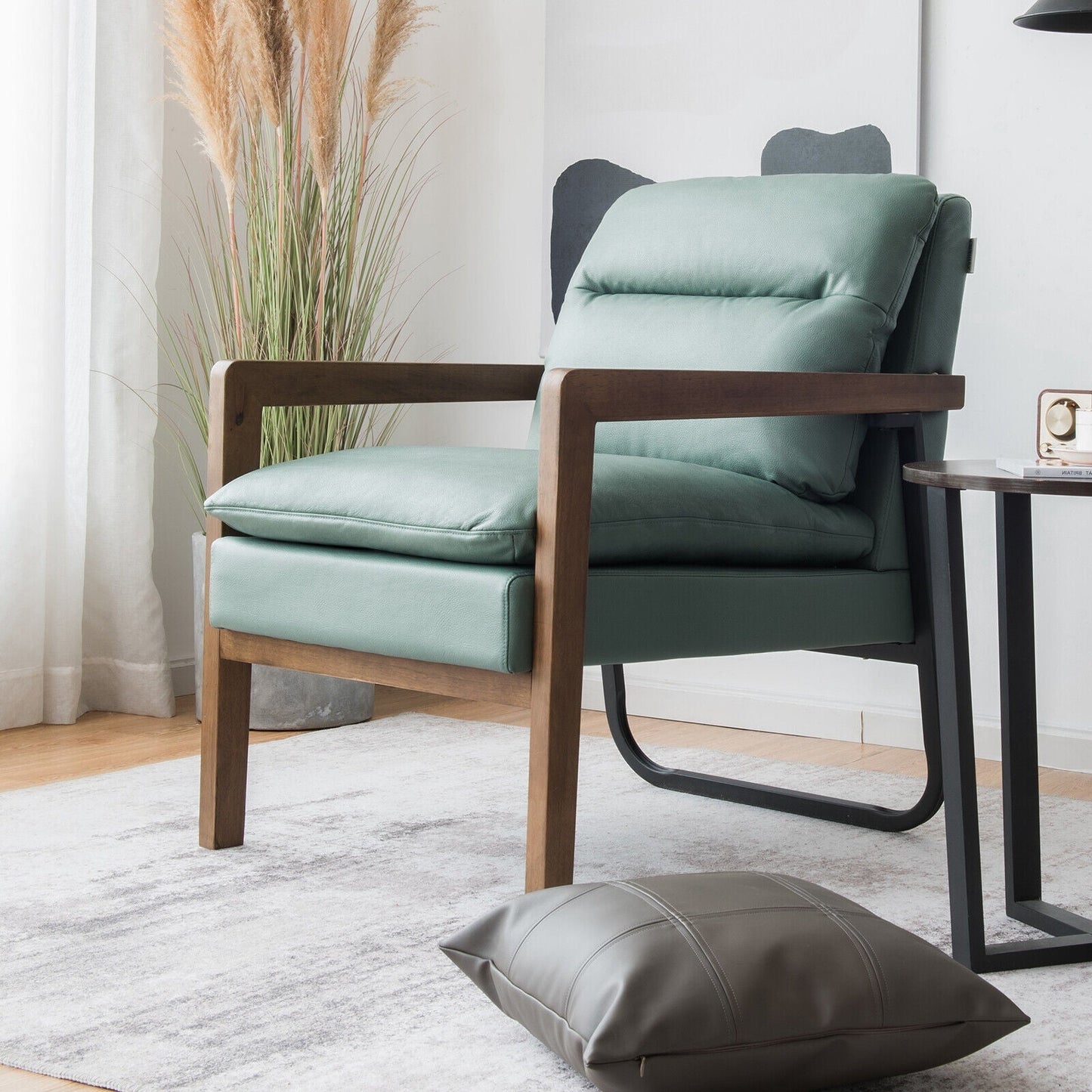 Single Sofa Chair with Extra-Thick Padded Backrest and Seat Cushion
