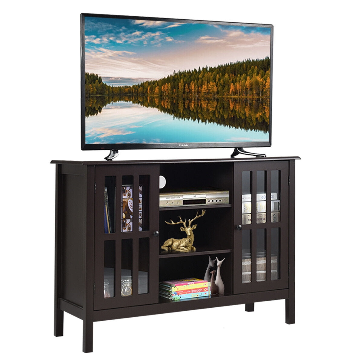 Wooden TV Stand Console Cabinet for 50 Inch TV