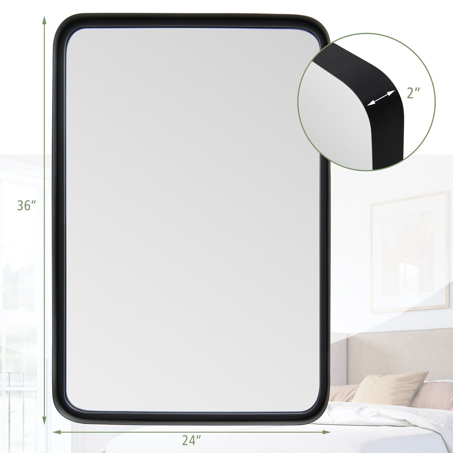 Rectangular Wall Mount Bathroom Mirror Vanity Mirror