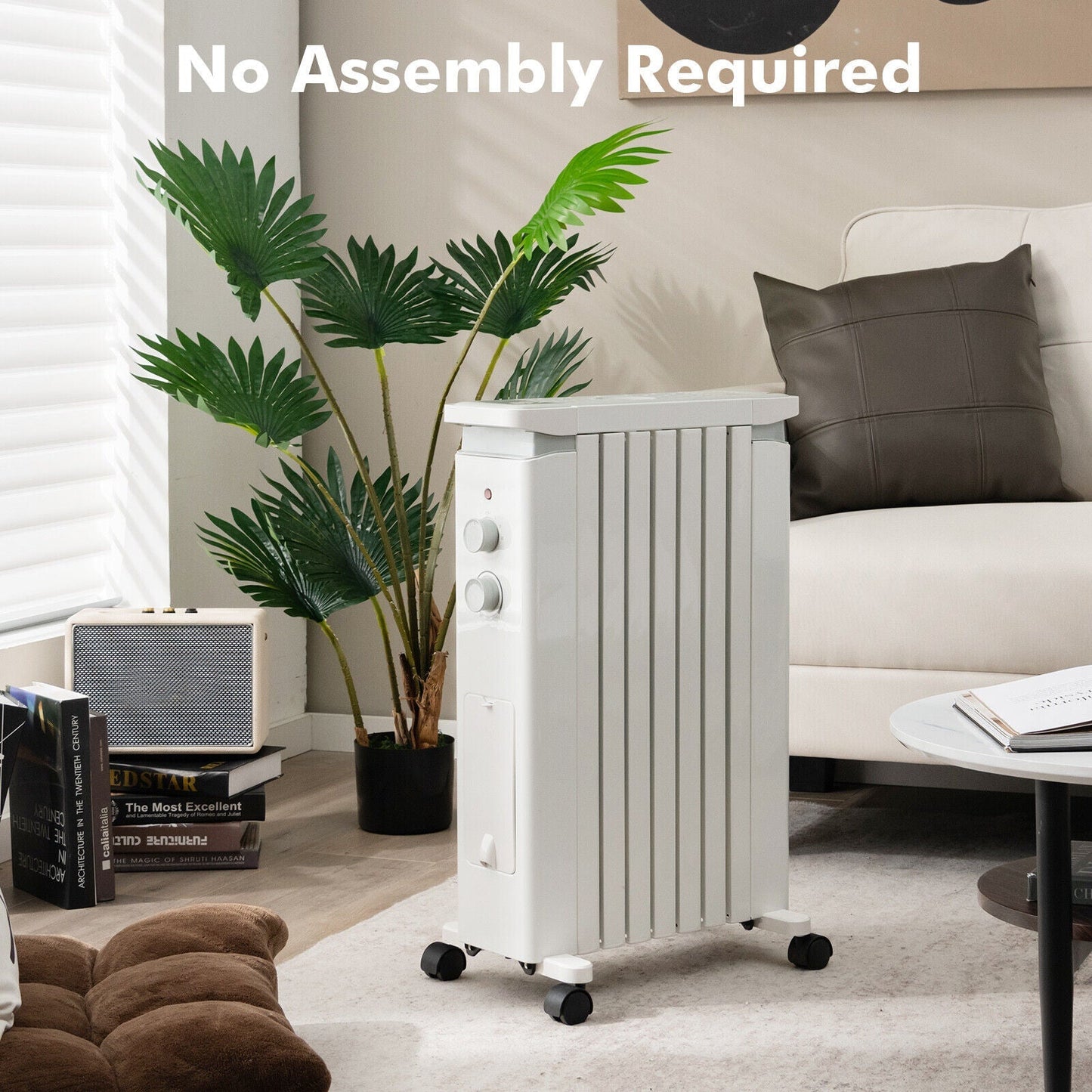 1500W Portable Oil Filled Radiator Heater with 3 Heat Settings