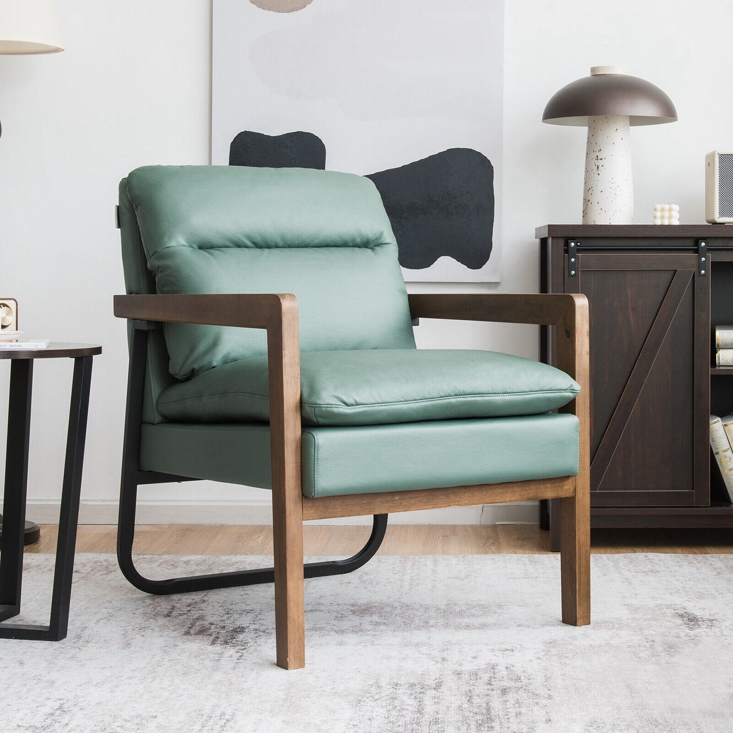 Single Sofa Chair with Extra-Thick Padded Backrest and Seat Cushion