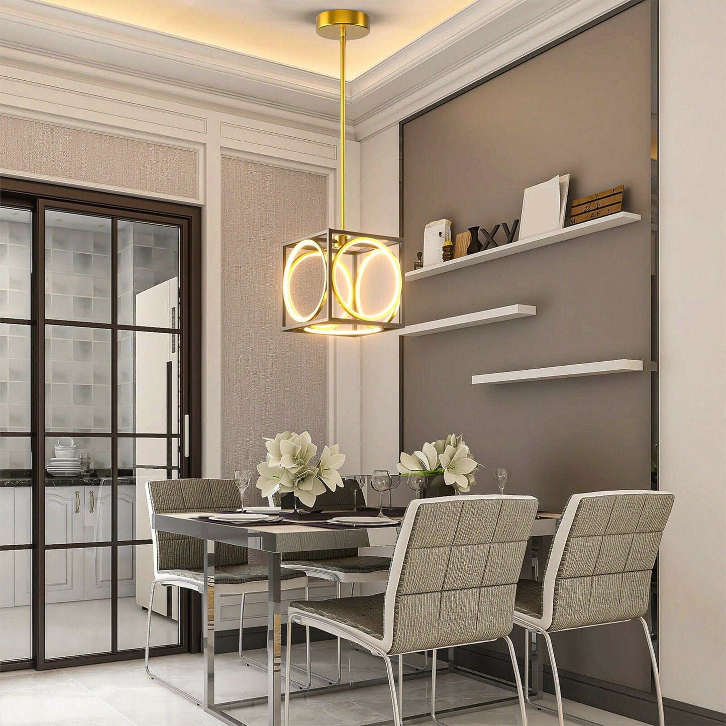 Modern LED Pendant Light with 42 Inches Adjustable Suspender