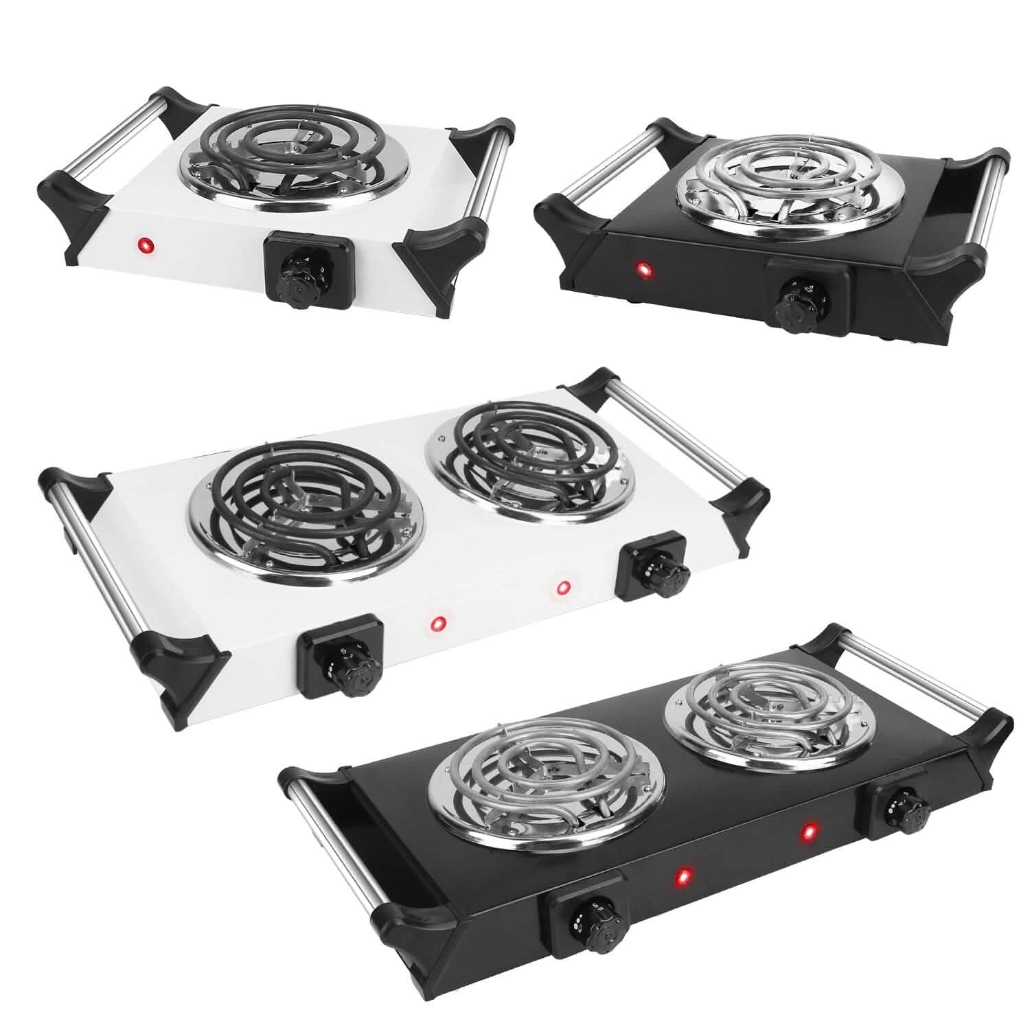 Plaque chauffante électrique portable 1000 W à serpentin pour comptoir