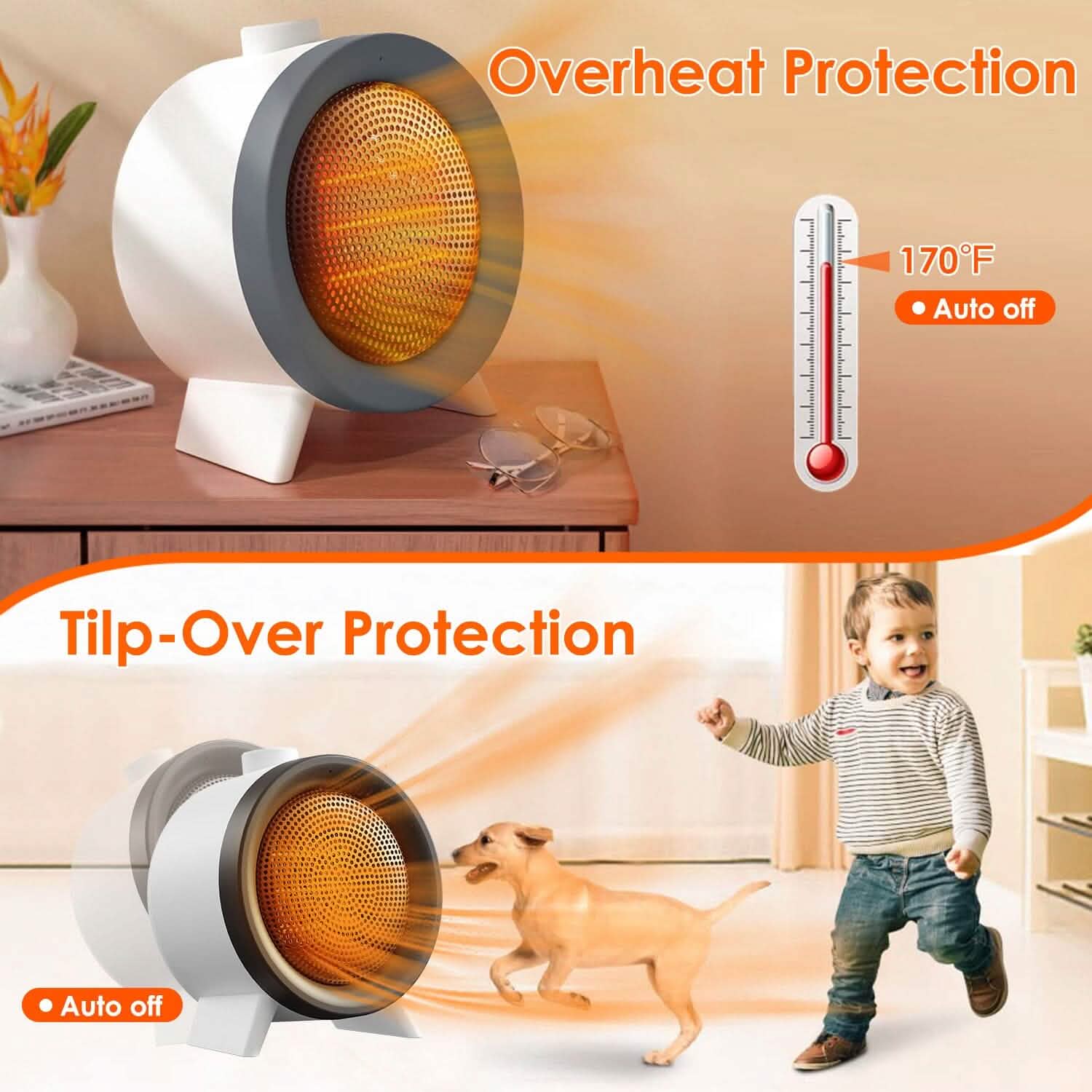 1000W Electric Space Heater Fan