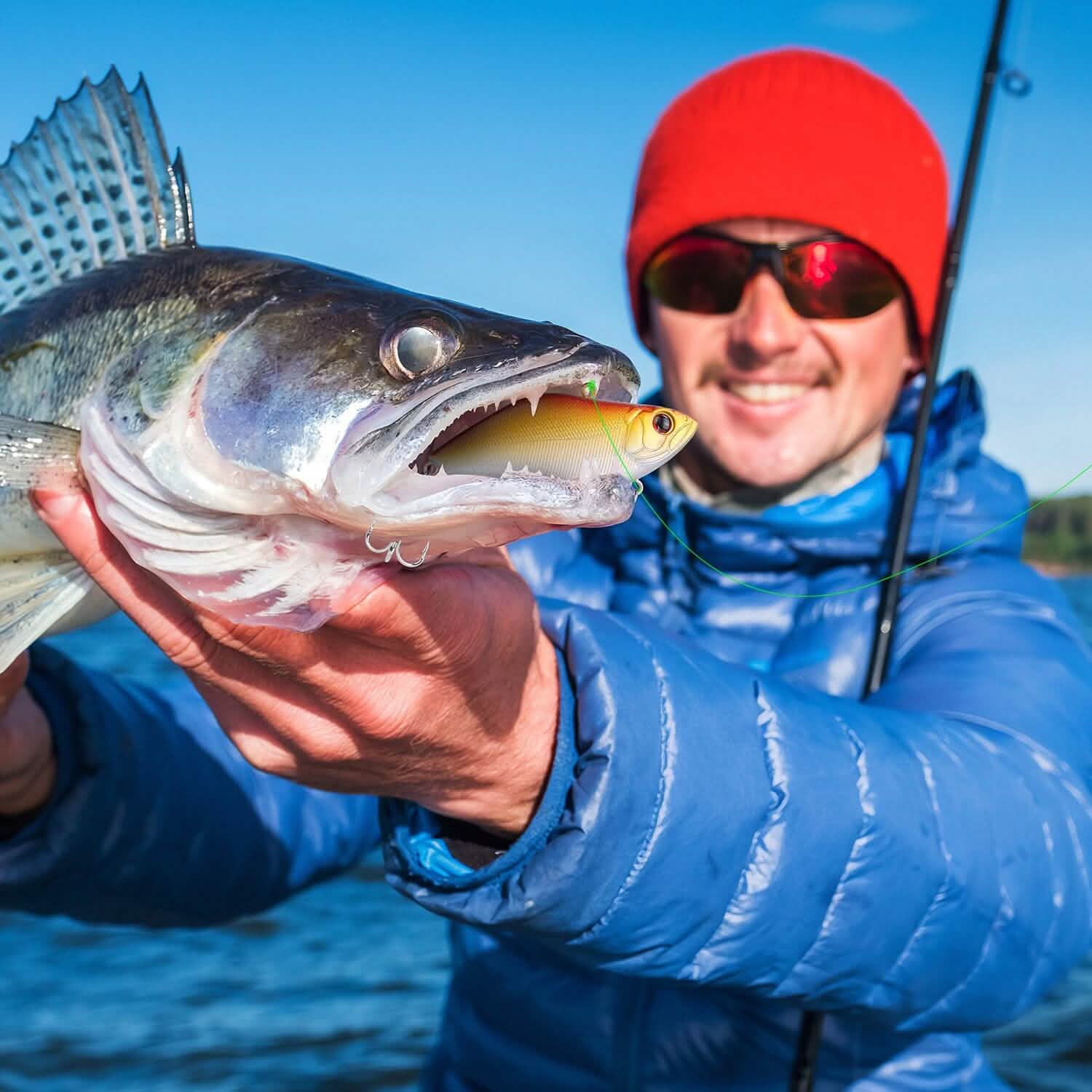 101 pièces : Kit de leurres de pêche, ensemble d'appâts de pêche souples avec vers souples et leurres de type crankbait avec boîte