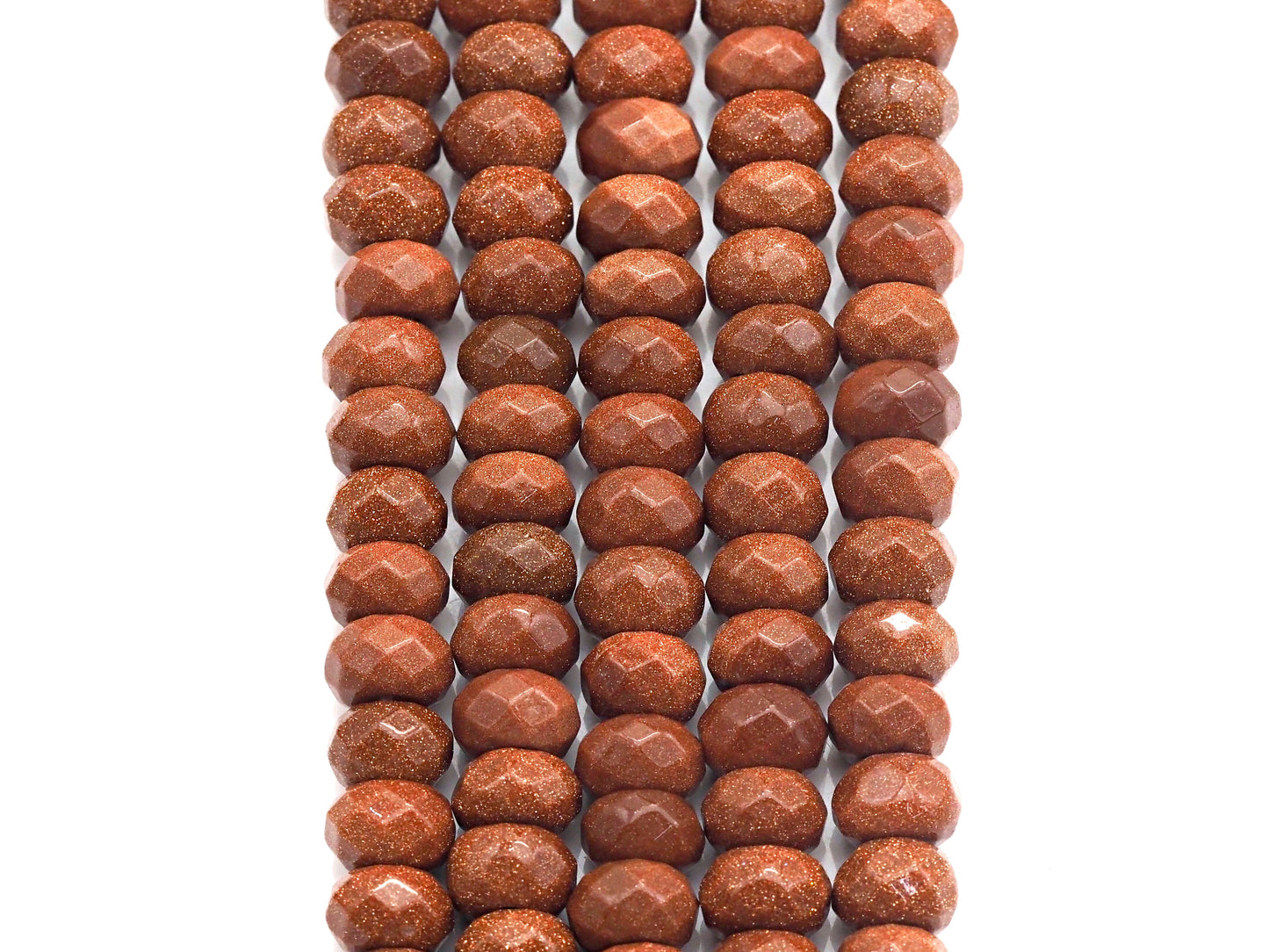 2mm Large Hole Natural Goldstone Beads, Rondelle Faceted 5x8mm, 8" Long Strands, sku#U729