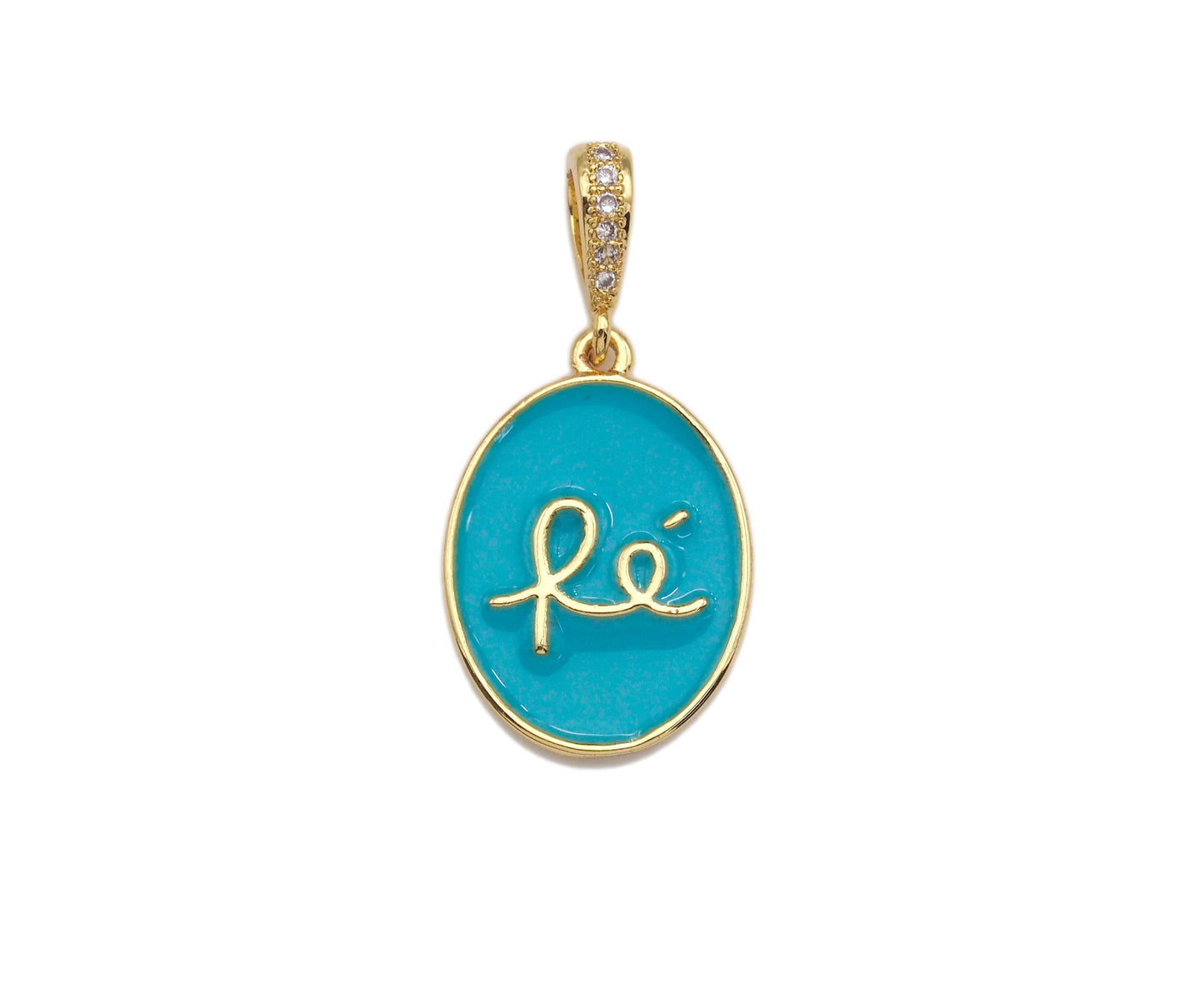 Enamel Colorful RE Alphabet On Oval Pendant/Charm, 13x18mm,sku#F1259C