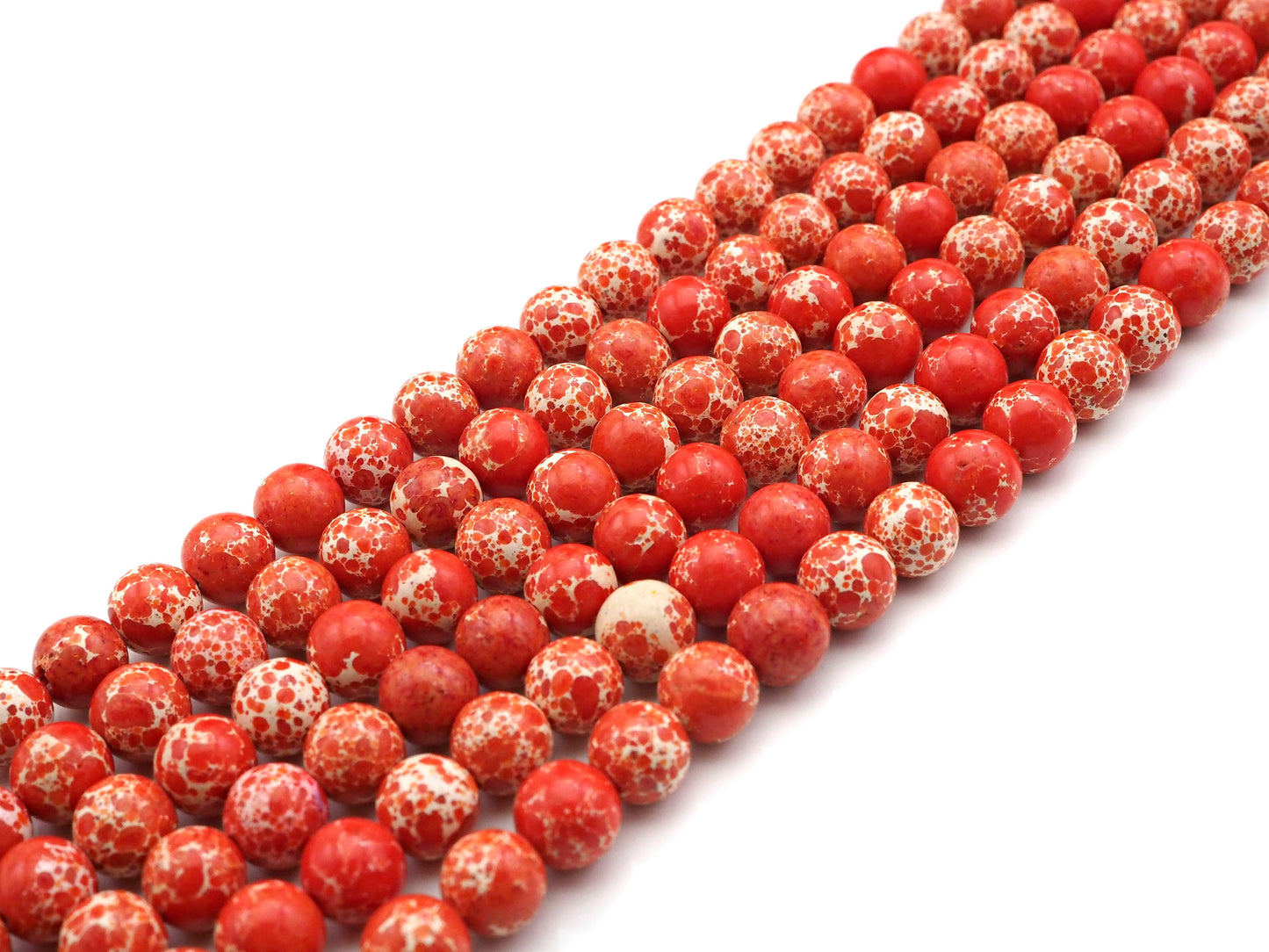High Quality Orange Sea Sediment Imperial Jasper Beads, 6mm/8mm/10mm/12mm Round Smooth Imperial Japser, 15.5'' Full Strand, SKU#UA203