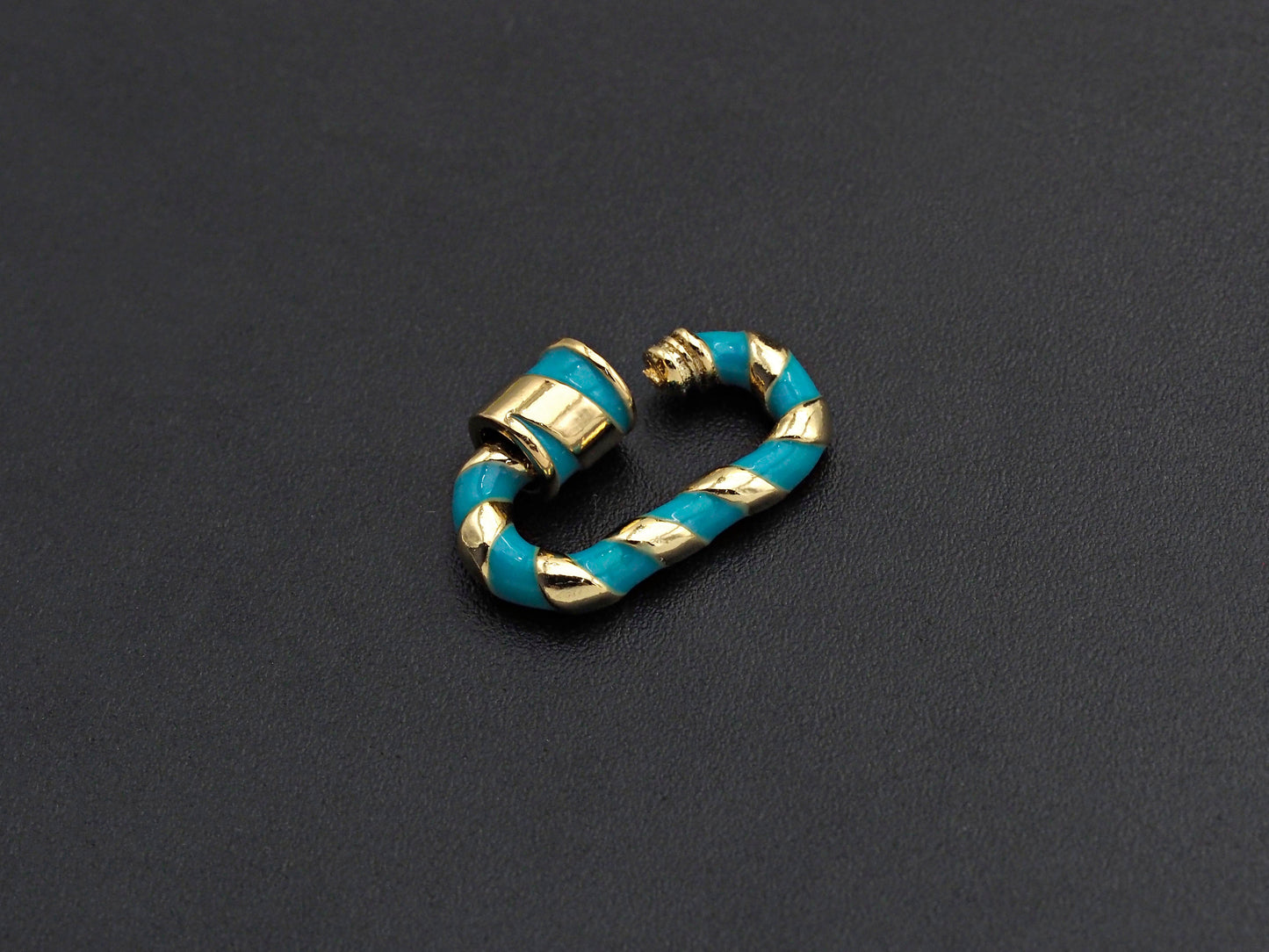Colorful Enamel Pave Oval Shape Clasp, Carabiner Clasp, White/Black/Rainbow/Blue/Pink Screw Clasp, 12x20mm, sku#H251