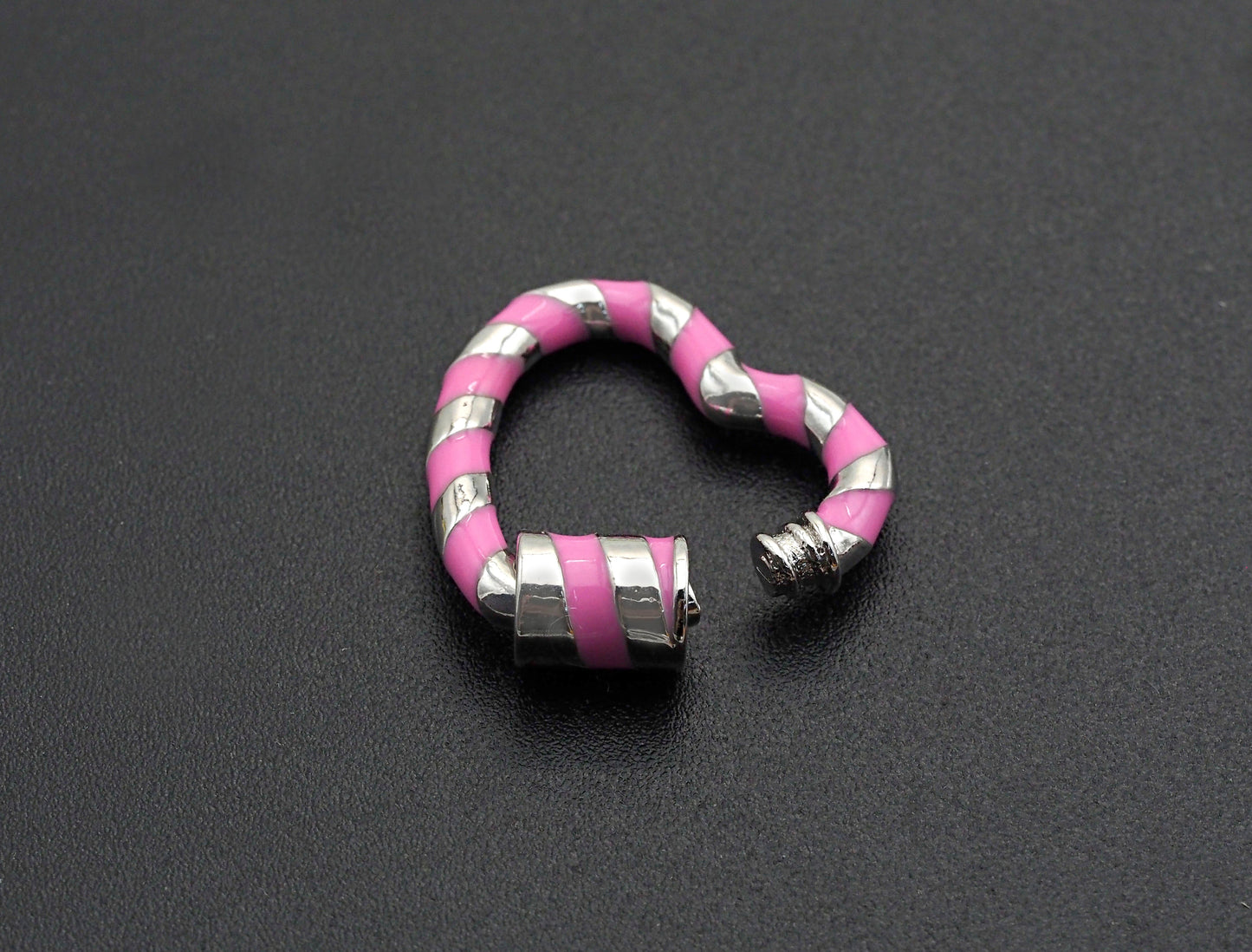 Colorful Enamel Pave Heart Shape Clasp,Silver Plated Screw Clasp, Carabiner Clasp, 22.6x21mm, sku#K76