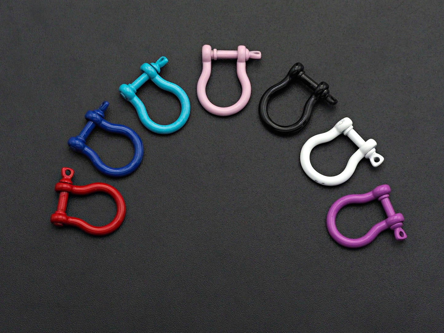 Enamel U Shape clasp, Enamel Clasp, White/Black/Royal Blue/R