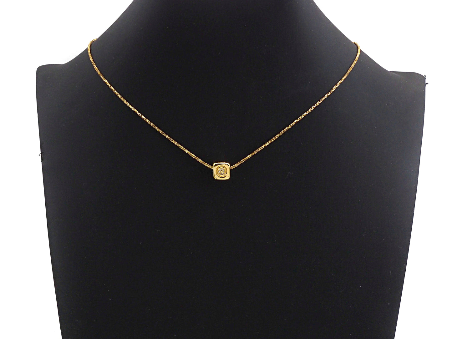 CZ Micro Pave @ Symbol Shape Dice Spacer Beads, Cubic Zirconia Cube Spacer Beads, 24k Gold Tone,8.5mm, sku#Z717