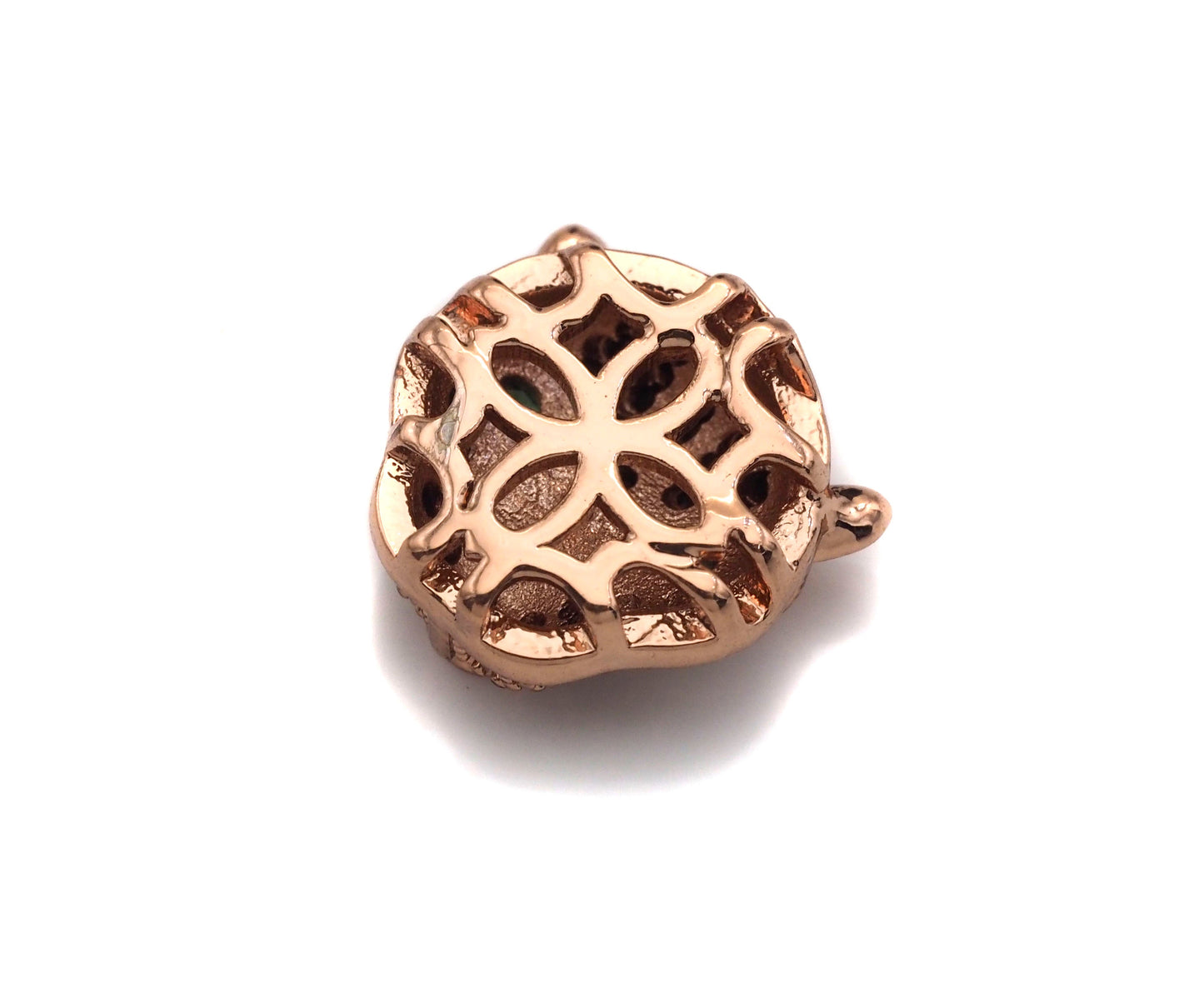 CZ Micro Pave Green Eye Leopard Head Pendant/Charm, Black panther Charm, Cubic Zirconia Pendant Charm, 10x11mm,Sku#N54