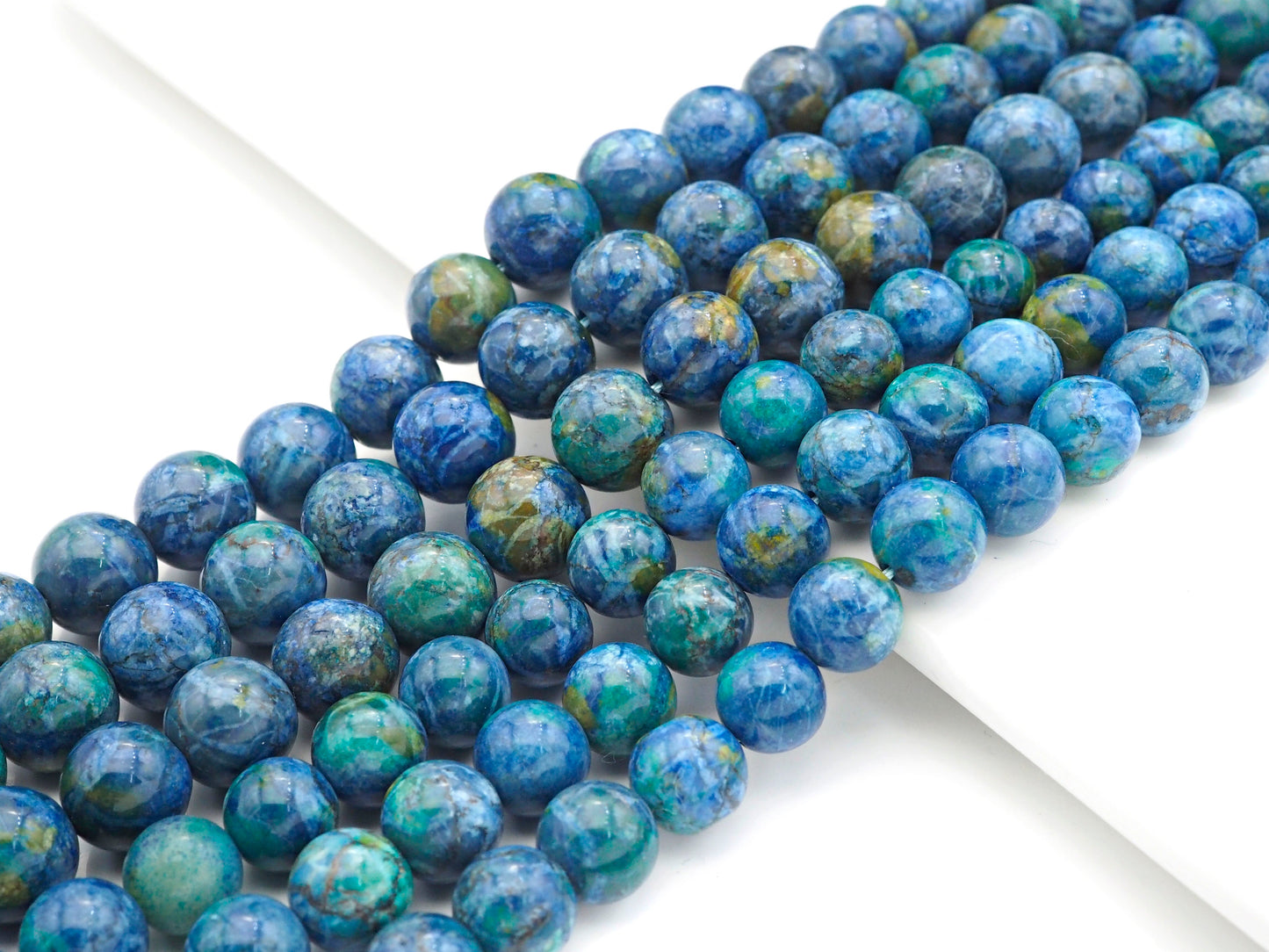 Blue Yellow Natural African Turquoise Round Smooth Beads, Sku#U1168c
