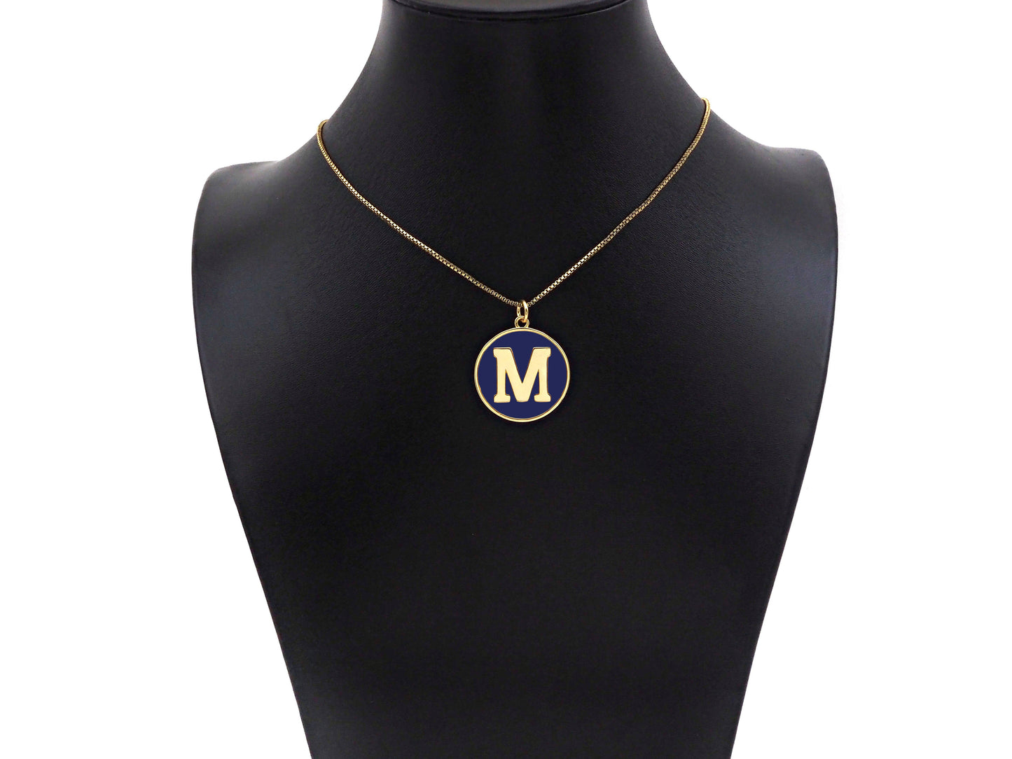 New Trendy Navy Gold Enamel Initials Letter Charm/Pendant, Enamel Initial Alphabet Letters, Custom Naming Pendants, 25x28mm,sku#ML34