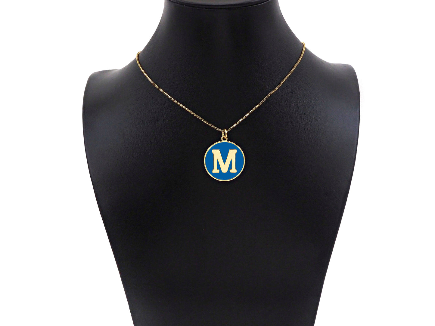 New Trendy Blue Gold Enamel Initials Letter Charm/Pendant, Enamel Initial Alphabet Letters, Custom Naming Pendants, 25x28mm,sku#ML35