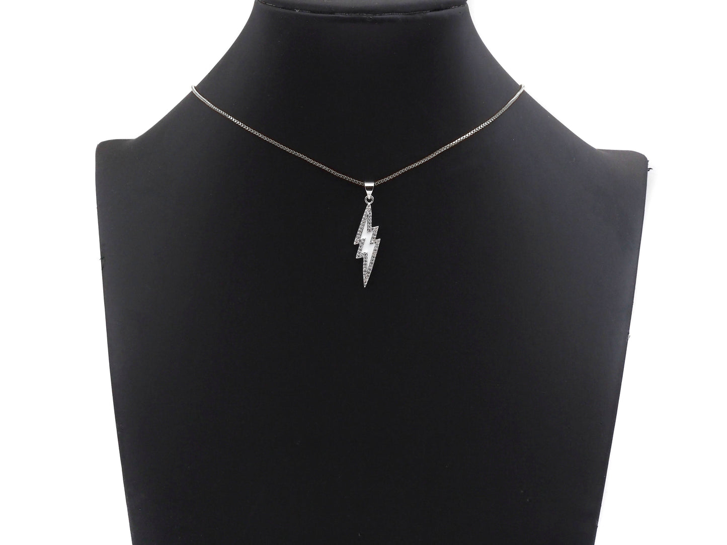 Enamel Colorful Lightning Shape Pendant Silver Finish, CZ Micro Pave Lightning Charm, Enamel pendant,Enamel Jewelry, 10x37mm, sku#LK138