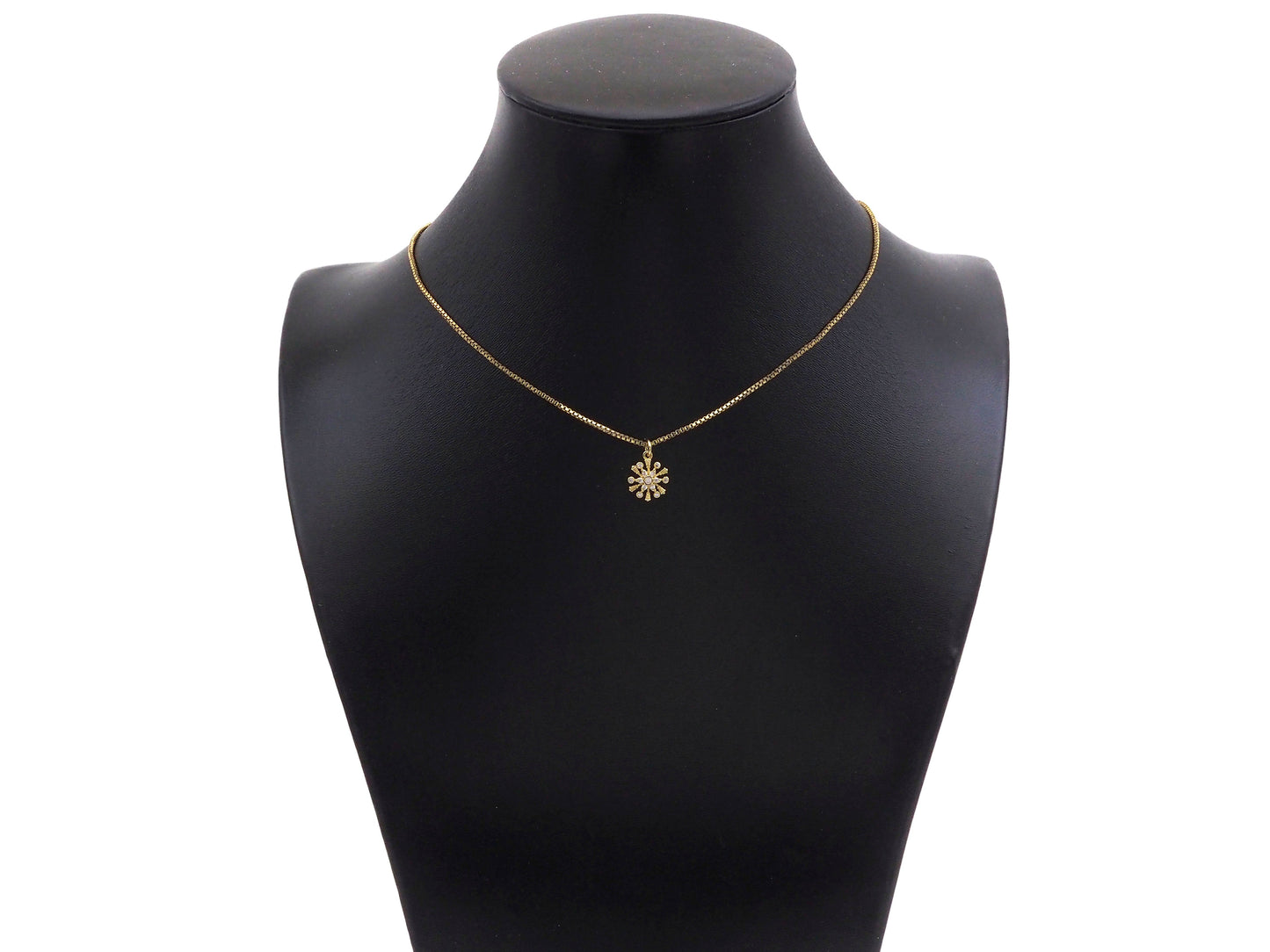 CZ Micro Pave Radiate Flower Shape Pendant,18K Dainty Gold Charm, Necklace Bracelet Charm Pendant,9x12mm,Sku#FH154