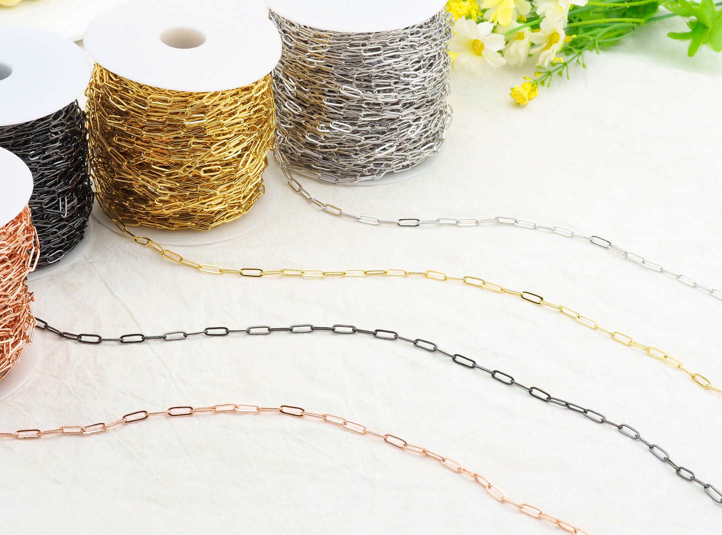 4x11mm Small Size Paper Clip Chain by Yard,SKU#E503